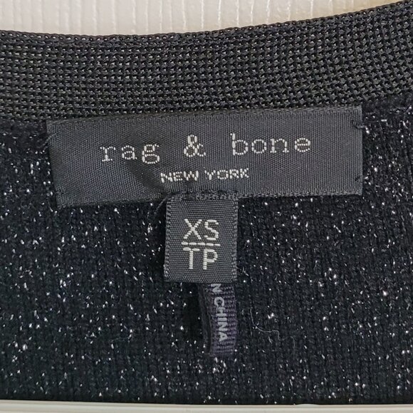 Rag and Bone Merino Wool Metal Sparkle Cardigan Sweater - Picture 4 of 5